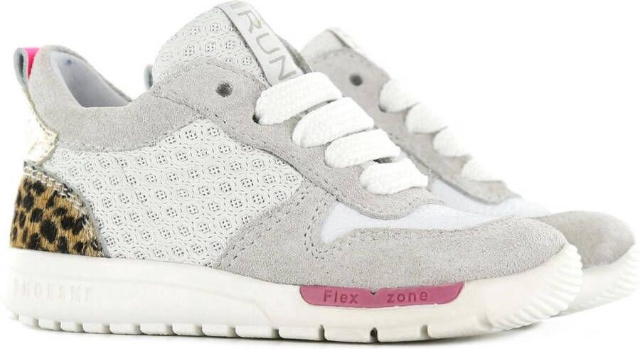 Shoesme RF21S029-A suède sneakers met panterprint wit