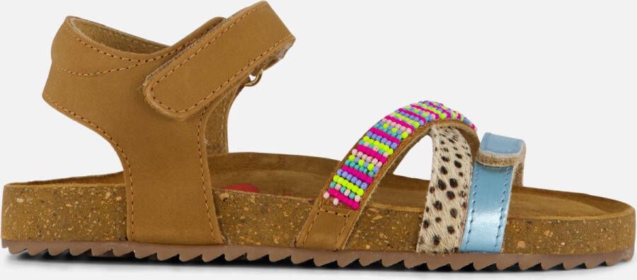 Shoesme leren sandalen met kraaltjes bruin multi Leer All over print 26 - Foto 3
