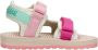Shoesme Sandalen Meisjes Beige Pink Green Spandex - Thumbnail 1