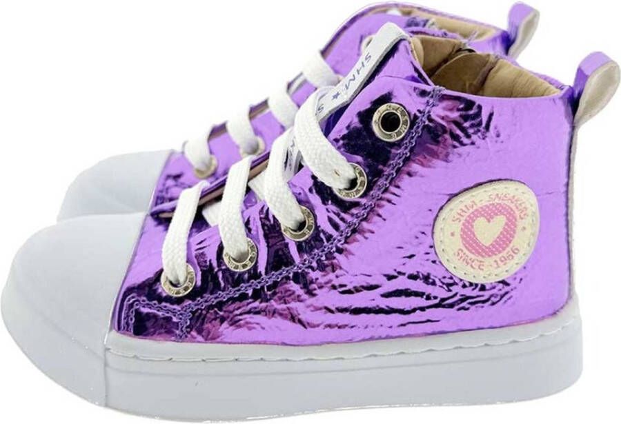 Shoesme SH24S007 Purple Metallic Sneakers hoge-sneakers