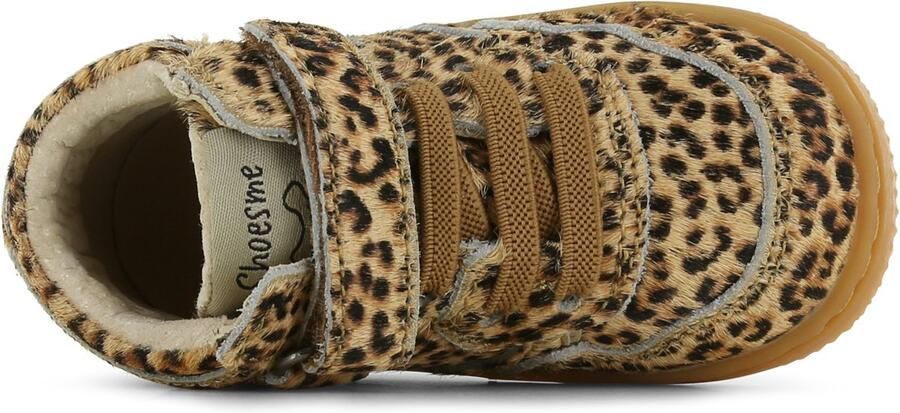 Shoesme Baby Babysneakers Meisjes Cognac Leopard Leer