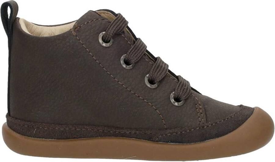 Shoesme Donkerbruine Bootie Veterschoen Kind Dark Brown Leer;Microleer - Foto 4