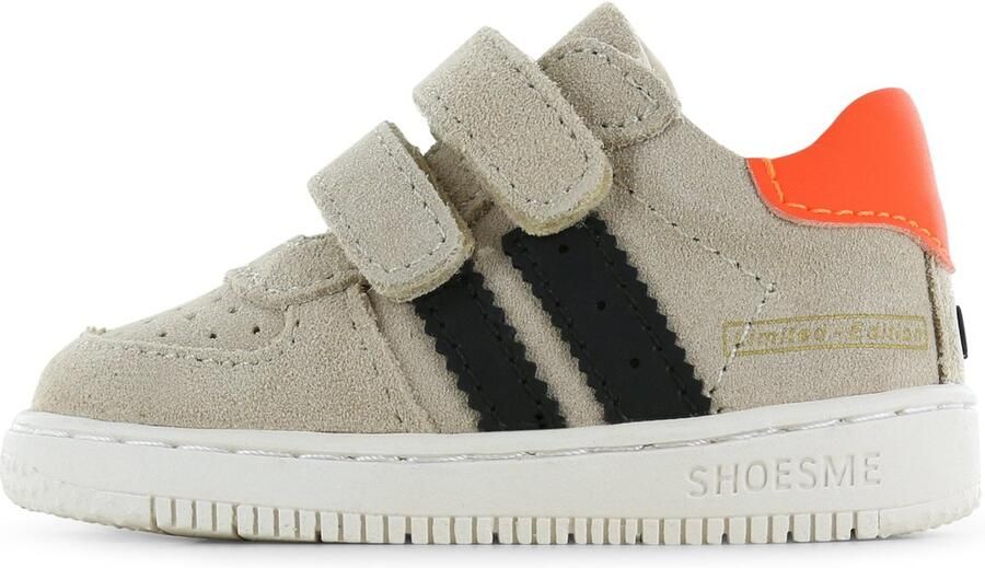 Shoesme Beige Sneakertje Sneakers Kinderen Jongens Beige Black Suède