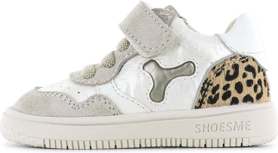 Shoesme Beige Sneakertje Met Panterprint Sneakers Kinderen Meisjes Beige Leopard Microfiber leer