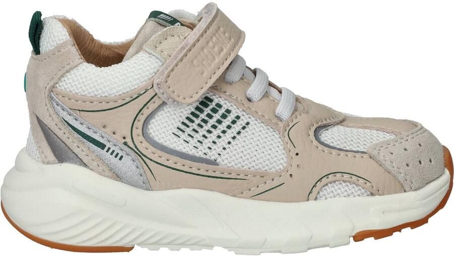 Shoesme Beige Sneakertje Sneakers Kinderen Beige Green Microfiber leer