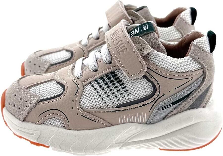 Shoesme Beige Sneakertje Sneakers Kinderen Jongens Beige Green Microfiber leer - Foto 2