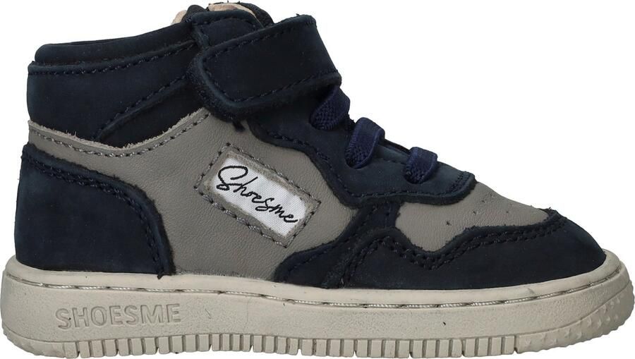 Shoesme Baby Babysneakers Dark Blue Grey Leer