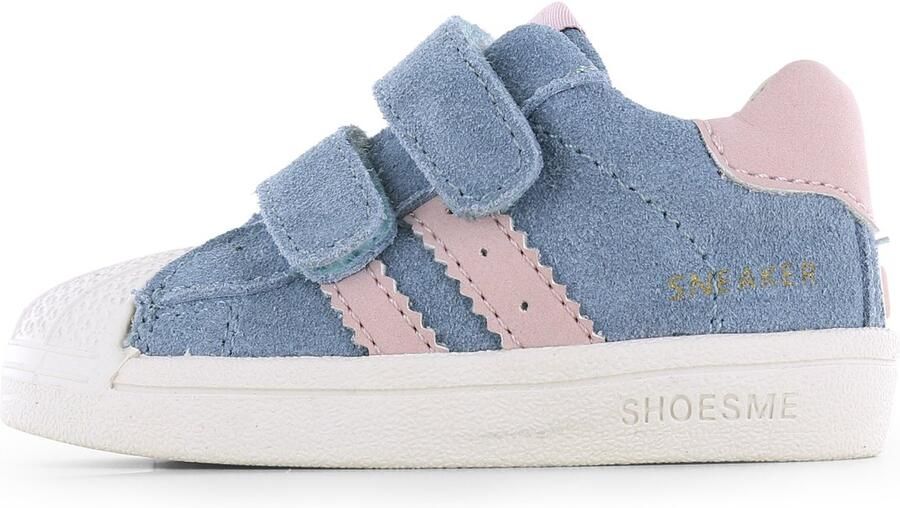 Shoesme Blauw Sneakertje Sneakers Kinderen Meisjes Blue Pink Suède