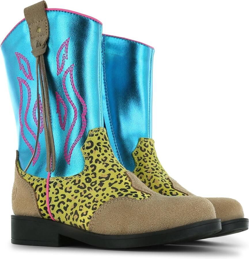 Shoesme Cowboylaarzen Meisjes Blue Metallic Cognac | - Foto 2