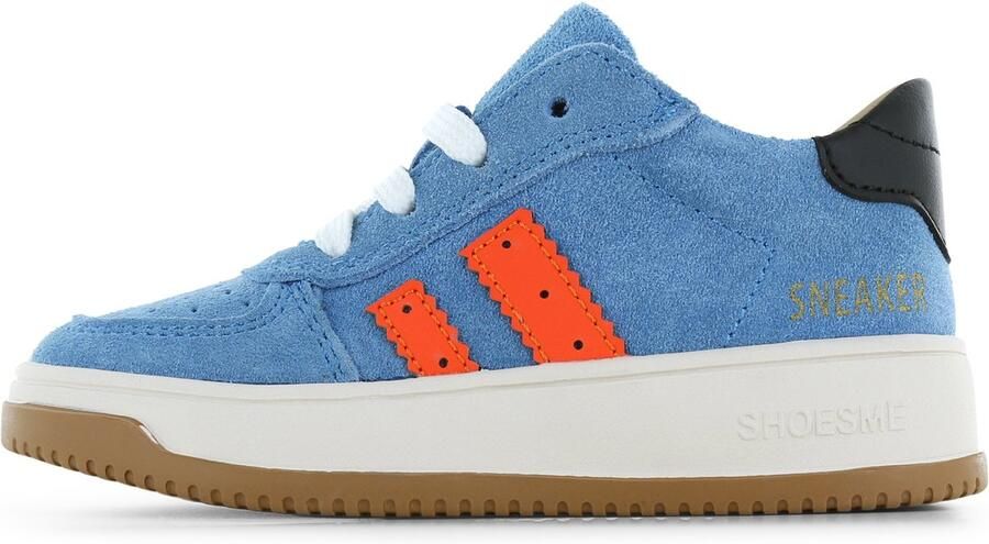 Shoesme Blauwe Sneaker Sneakers Kinderen Jongens BLUE ORANGE Suède - Foto 2