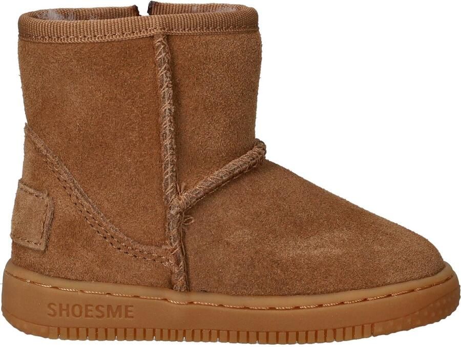 Shoesme Cognac Bootie Met Fluffy Voering Laarzen Kinderen Unisex Cognac Lammy
