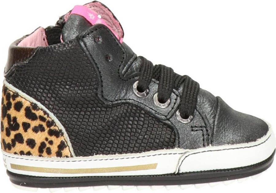 Shoesme Baby Proof Smart leren babyschoenen zwart panterprint