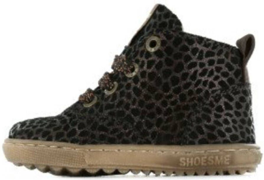 Shoesme EF21W035-A leren veterboots met panterprint brons zwart - Foto 3