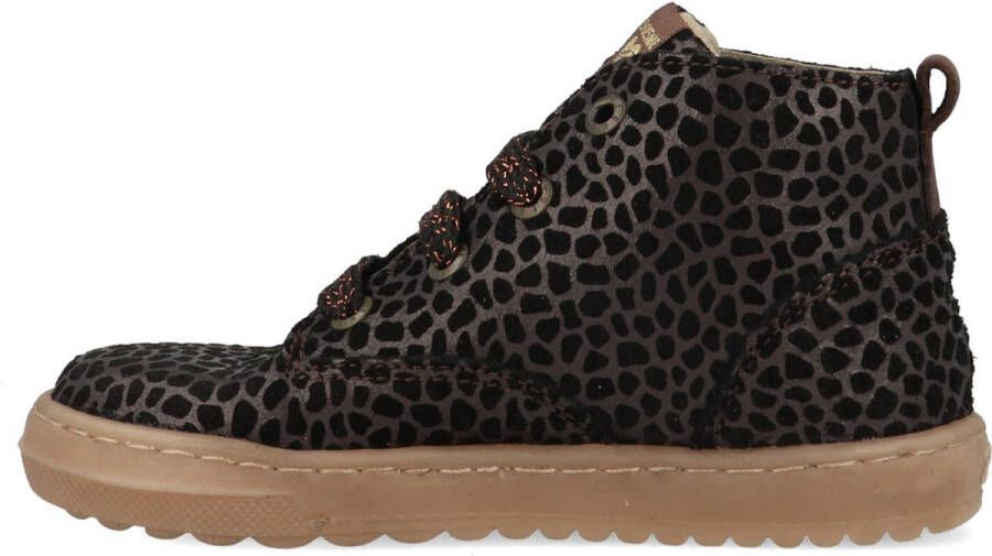 Shoesme EF21W035-A leren veterboots met panterprint brons zwart - Foto 9