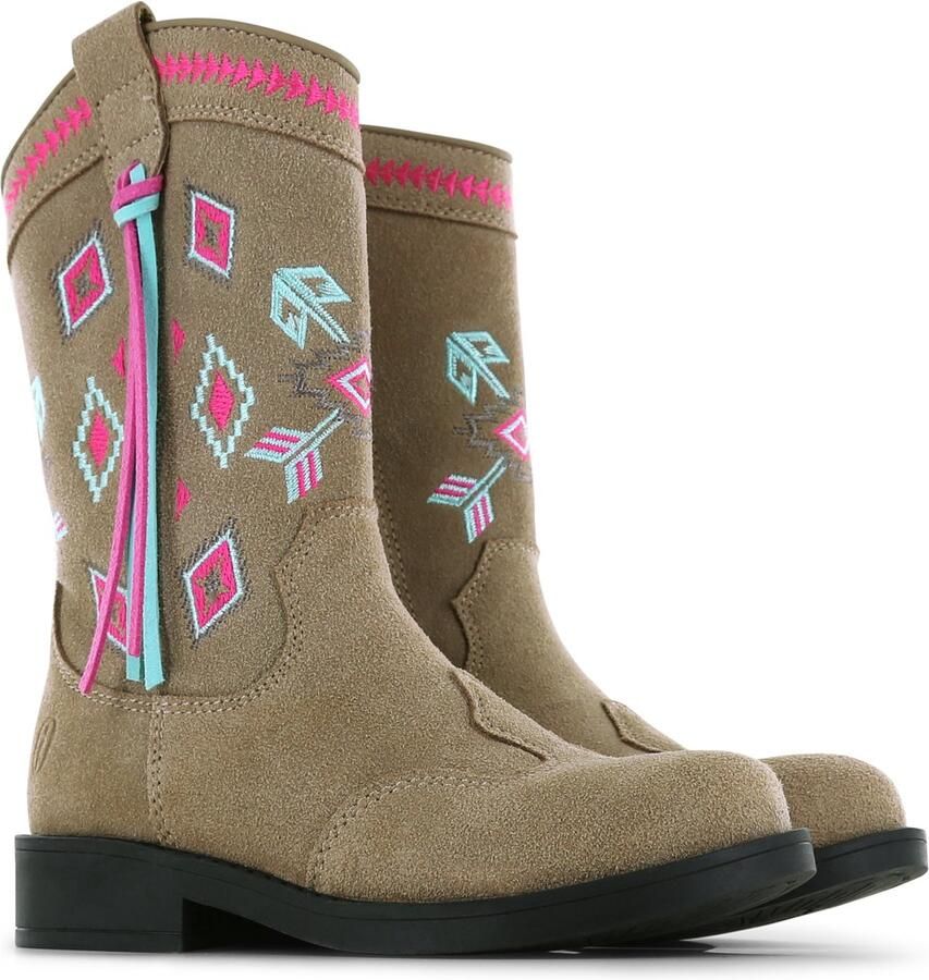 Shoesme Cowboylaarzen Meisjes Cognac Blue Pink Leer - Foto 2