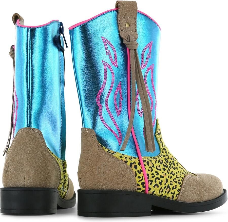 Shoesme Cowboylaarzen Meisjes Blue Metallic Cognac |