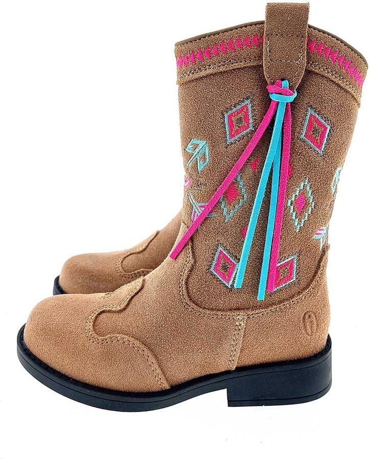 Shoesme Cowboylaarzen Meisjes Cognac Blue Pink Leer