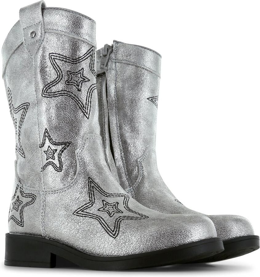 Shoesme Cowboylaarzen Meisjes Old Silver Black Leer - Foto 7
