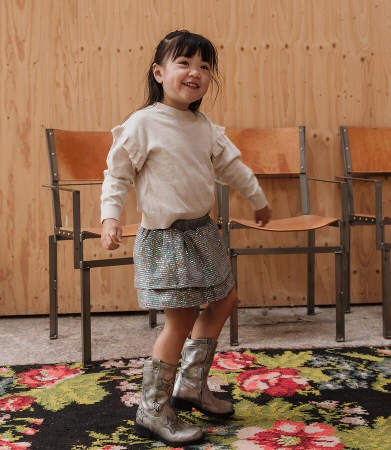 Shoesme Cowboylaarzen Meisjes Old Silver Black Leer - Foto 4