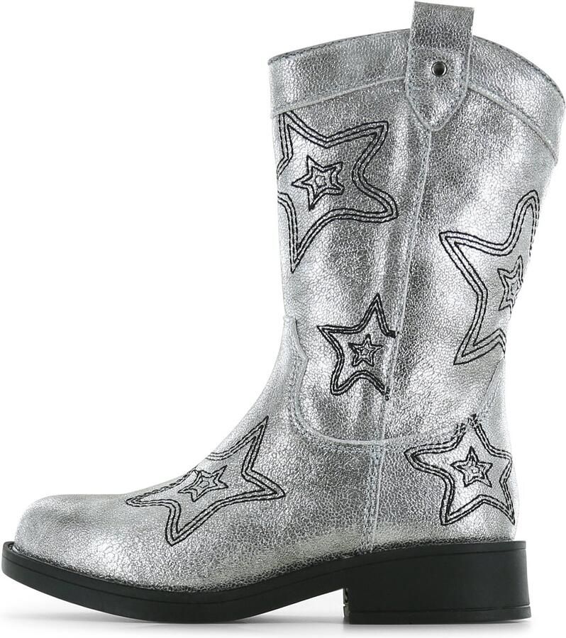 Shoesme Cowboylaarzen Meisjes Old Silver Black Leer - Foto 3