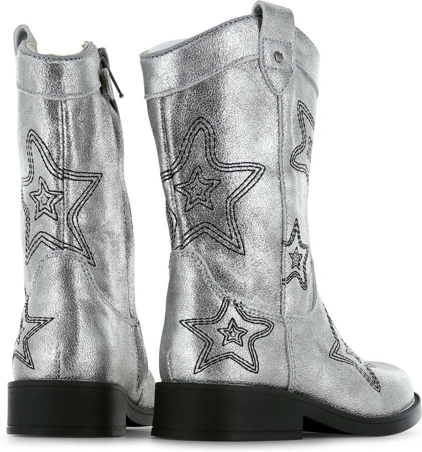 Shoesme Cowboylaarzen Meisjes Old Silver Black Leer - Foto 2