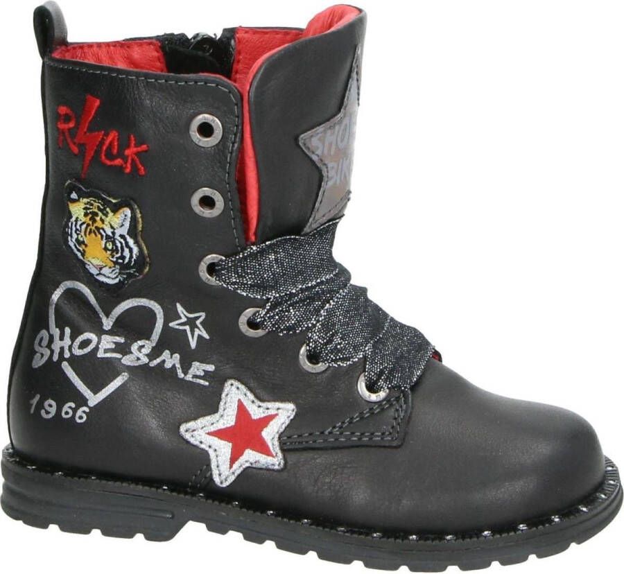 Shoesme De9w095 Veterboots Laarzen Met Veters Meisjes Zwart - Foto 7