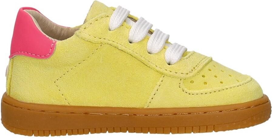 Shoesme Geel Sneakertje Sneakers Kinderen Meisjes Yellow Pink Suède - Foto 4