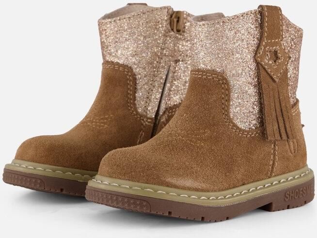 Shoesme Glitter Laarsjes cognac Suede Dames