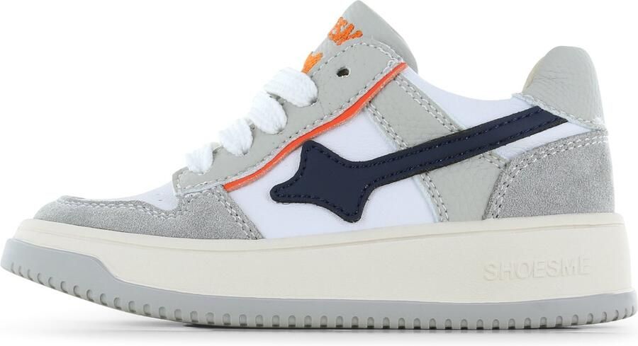 Shoesme Grijze Sneaker Sneakers Kinderen Jongens Grey Blue Orange Suède - Foto 5