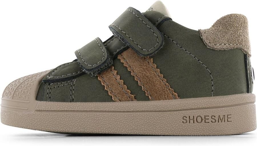 Shoesme Baby Babysneakers Jongens Dark Green Taupe Leer - Foto 2