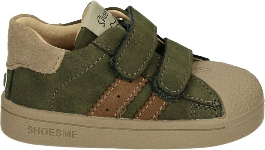 Shoesme Groen Sneakertje Met Stootneus Sneakers Kinderen Jongens Dark Green Taupe Leer - Foto 2