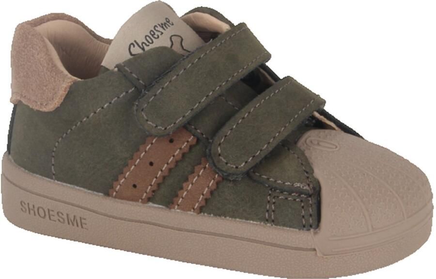 Shoesme Groen Sneakertje Met Stootneus Sneakers Kinderen Jongens Dark Green Taupe Leer - Foto 2