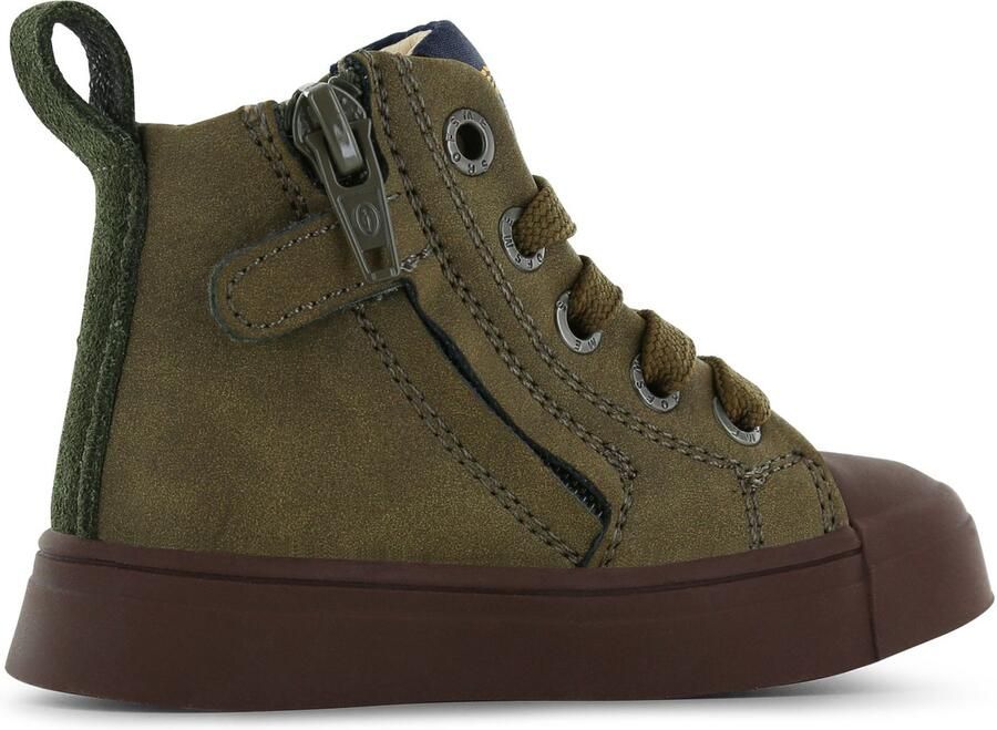 Shoesme Groene Veterboot Met Patch Veterschoen Kind Jongens Dark Green Microleer - Foto 3