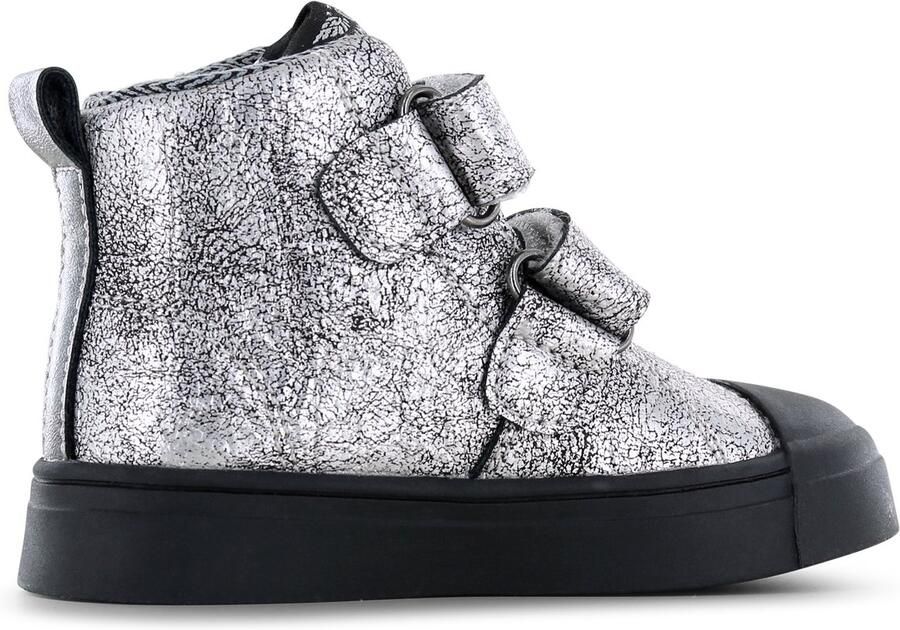 Shoesme Klittenbandschoenen Meisjes Old Silver Waterproof membraan