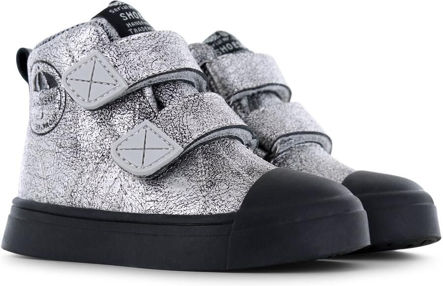 Shoesme Klittenbandschoenen Meisjes Old Silver Waterproof membraan