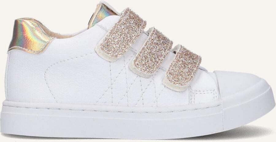 Shoesme leren sneakers wit goud met glitters Meisjes Leer Meerkleurig 29 - Foto 3