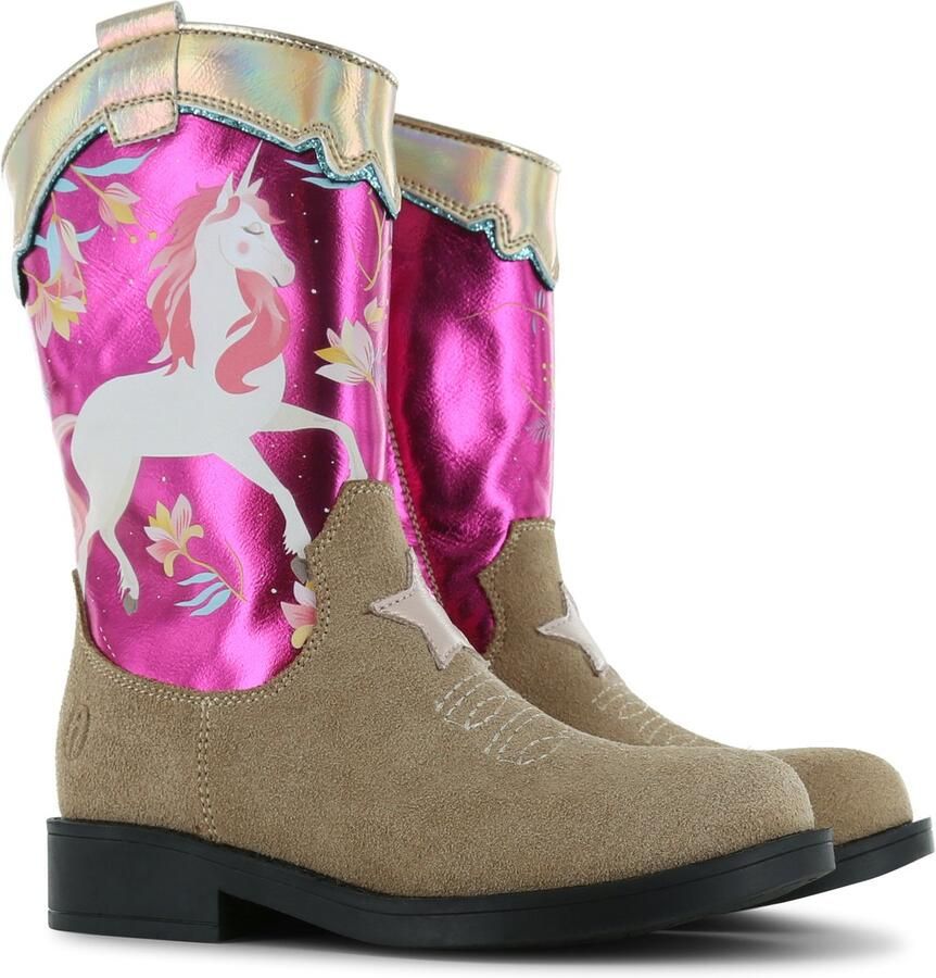 Shoesme Metalli Roze Cowboylaars Laarzen Kinderen Meisjes Pink Unicorn Metallic - Foto 4