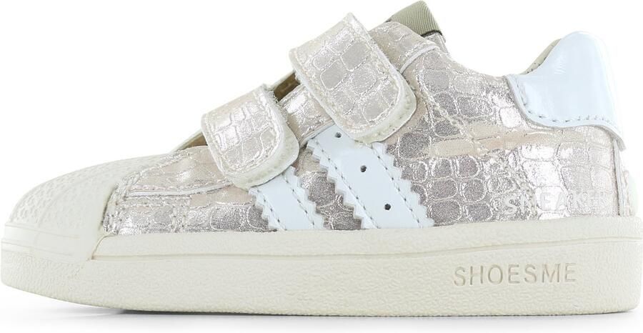 Shoesme Metallic Goud Sneakertje Sneakers Kinderen Meisjes Light Gold Pink Microfiber leer