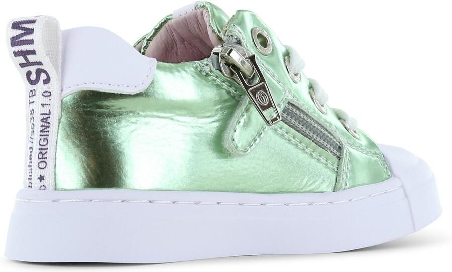 Shoesme Veterschoenen Meisjes Green Metallic Leer