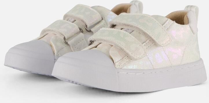 Shoesme Metallic Witte Sneaker Sneakers Kinderen Meisjes White Metallic Microfiber leer