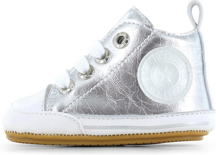 Shoesme Metallic Zilver BABY-PROOF Schoentje Sneakers Kinderen Meisjes Silver Microfiber leer