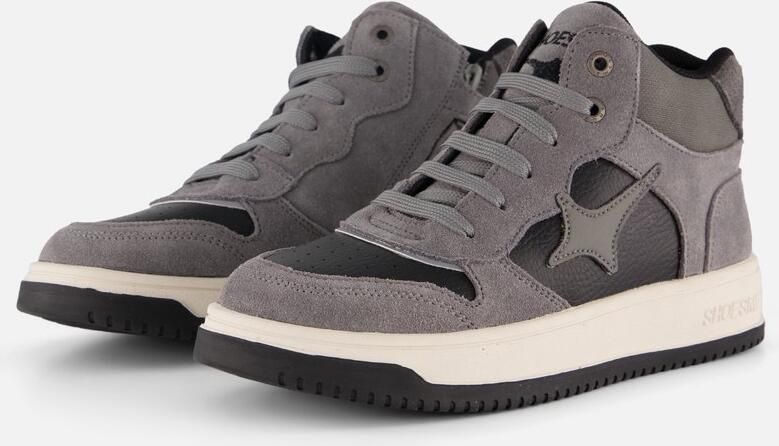 Shoesme New Outsole Sneakers grijs Suede Kinderschoenen