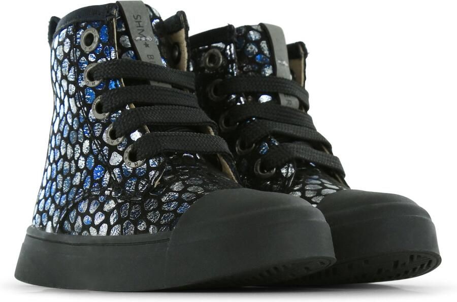 Shoesme oud-zilveren bikerboot met crocoprint - Foto 2