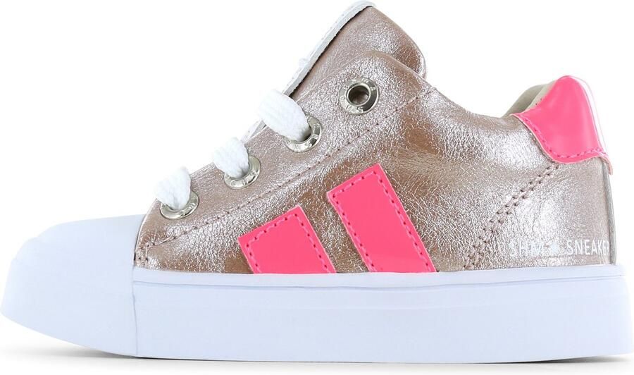 Shoesme rosé sneaker met roze stripings