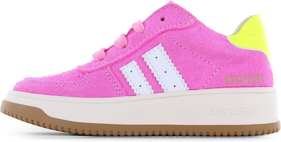 Shoesme Roze Sneaker Sneakers Kinderen Meisjes Fuchsia Suède