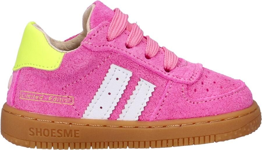 Shoesme Roze Sneakertje Sneakers Kinderen Meisjes Fuchsia Suède