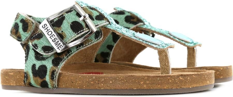 Shoesme mintgroene animal ponyhair teenslipper sandaal - Foto 5
