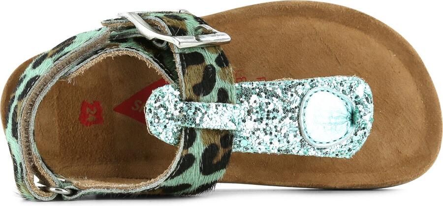 Shoesme mintgroene animal ponyhair teenslipper sandaal - Foto 2