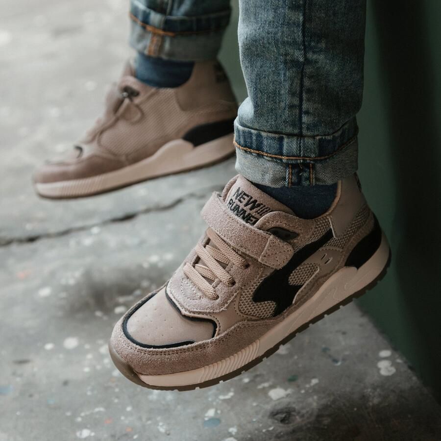 Shoesme Sneakers Jongens Taupe Leer