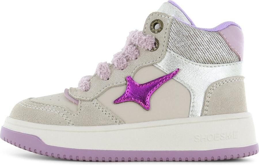 Shoesme Sneakers Meisjes Beige Lilac Sportvoering - Foto 3